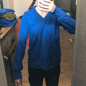 Butter-soft pullover hoodie scrub top